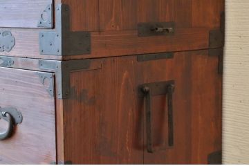 アンティーク家具　☆古民具　味のある二段重ね時代箪笥2