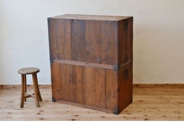 アンティーク家具　☆古民具　味のある二段重ね時代箪笥2