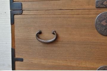 ☆美品!古い木味の二段重ね五丁引き時代箪笥