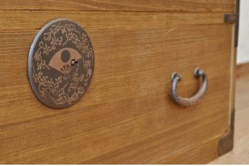 ☆美品!古い木味の二段重ね五丁引き時代箪笥