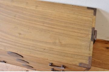 ☆美品!古い木味の二段重ね五丁引き時代箪笥