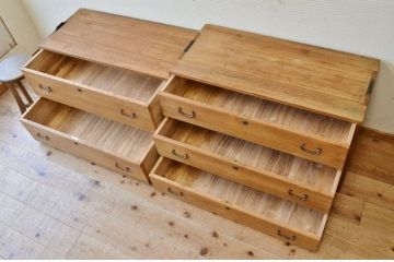 ☆極上美品!総桐二段重ね時代箪笥(桐箪笥、桐たんす)