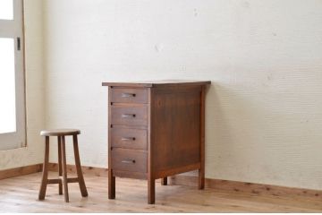 アンティーク家具　アンティークサイドテーブル(袖引き出し)