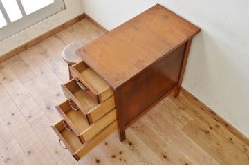 アンティーク家具　アンティークサイドテーブル(袖引き出し)