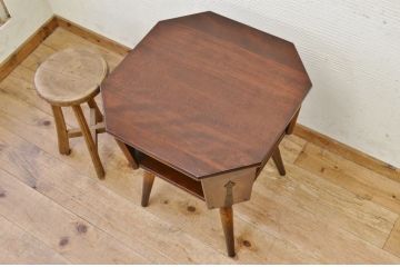中古　飛騨産業キツツキマークサイドテーブル(カフェテーブル)
