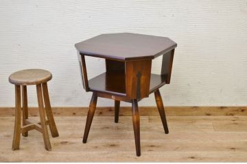 中古　飛騨産業キツツキマークサイドテーブル(カフェテーブル)