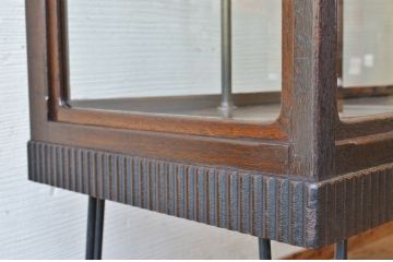 アンティーク家具　古いタバコ屋の大きな鉄脚ガラスケース(ショーケース)