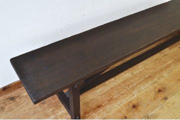 アンティーク家具　古い木味のシックなベンチ