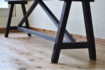 アンティーク家具　古い木味のシックなベンチ
