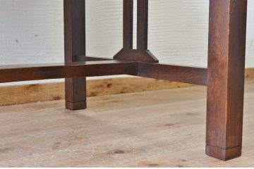 アンティーク家具　古いナラ材の大きなアンティークテーブル(平机)