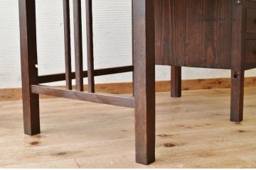 アンティーク家具　★使い込まれたアンティーク片袖机(作業台)