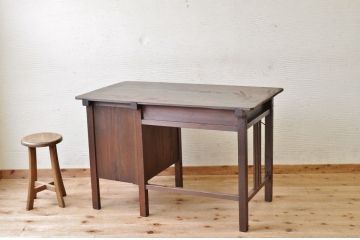 アンティーク家具　★使い込まれたアンティーク片袖机(作業台)