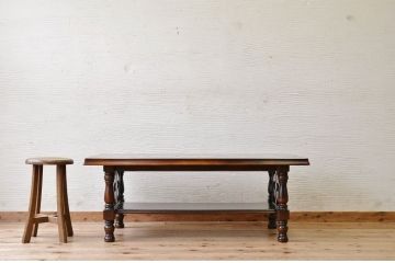 アンティーク家具　1970〜80年代飛騨産業キツツキマークセンターテーブル(大)