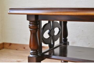 アンティーク家具　1970〜80年代飛騨産業キツツキマークセンターテーブル(大)