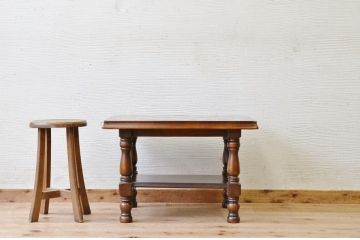 アンティーク家具　1970〜80年代飛騨産業キツツキマークセンターテーブル小