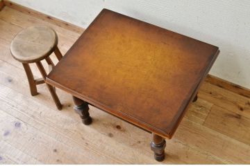 アンティーク家具　1970〜80年代飛騨産業キツツキマークセンターテーブル小