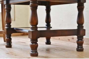 アンティーク家具　1970〜80年代飛騨産業キツツキマークセンターテーブル小