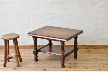 アンティーク家具　1970〜80年代飛騨産業キツツキマークセンターテーブル小