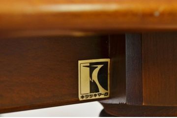 アンティーク家具　1970〜80年代飛騨産業キツツキマークセンターテーブル小