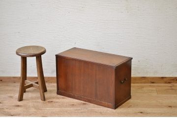 アンティーク家具　総楢材!上質なシャッター書類棚(小引き出し、蛇腹)