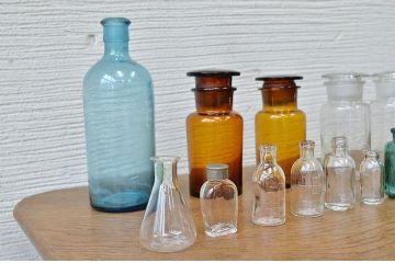 古いガラス瓶25本セット(目薬瓶、酒瓶)