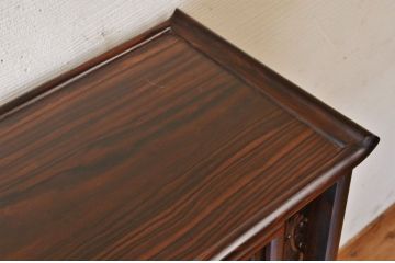 アンティーク家具　重厚!縞黒檀製の飾り棚(茶棚)