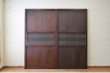 ★古民具　骨董　格子帯戸2枚セット
