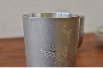 アンティーク家具　○大正昭和初期　錦製品3点セット　高山錫器　茶托