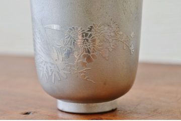 アンティーク家具　○大正昭和初期　錦製品3点セット　高山錫器　茶托