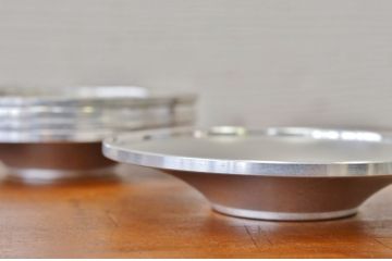 アンティーク家具　○大正昭和初期　錦製品3点セット　高山錫器　茶托