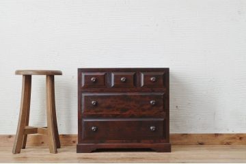 中古　北海道民芸家具1　小ぶりなチェスト