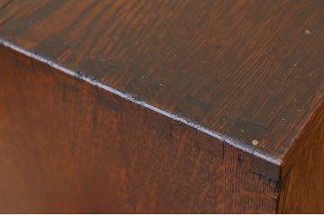 アンティーク家具　古いナラ材のアンティーク小引き出し(書類ケース)