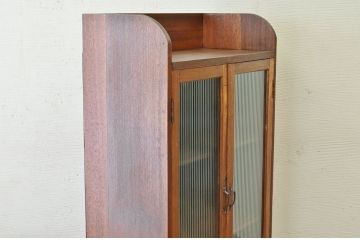 アンティーク家具　モールガラスの大振りなアンティーク本箱
