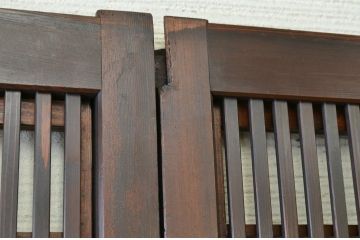 古民具　骨董　ガラス格子戸裏障子付き4枚セット