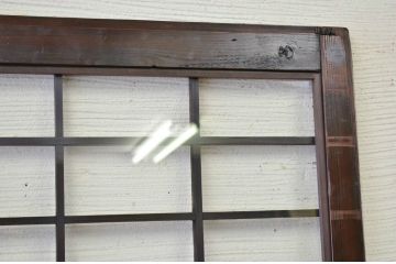 ★古民具　骨董　ガラス格子戸1枚(帯戸、障子戸、ガラス帯戸)