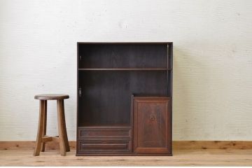 アンティーク家具　古民具　骨董　三方桑材の上質な飾り棚(箪笥)