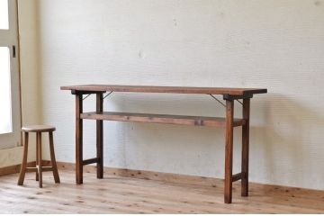 アンティーク家具　★古い木のシンプルなアンティーク作業台(テーブル)3
