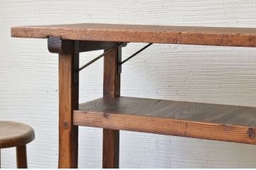 アンティーク家具　★古い木のシンプルなアンティーク作業台(テーブル)3