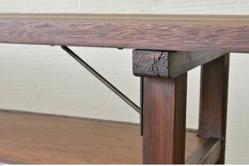 アンティーク家具　★古い木のシンプルなアンティーク作業台(テーブル)5