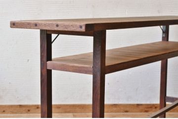 アンティーク家具　★古い木のシンプルなアンティーク作業台(テーブル)8