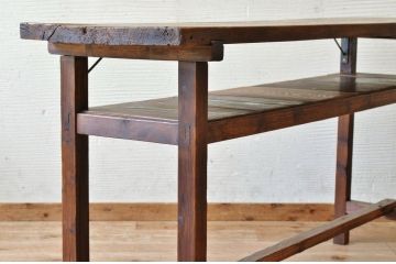 アンティーク家具　★古い木のシンプルなアンティーク作業台(テーブル)9