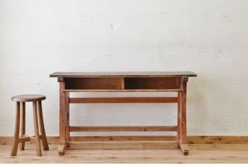 アンティーク家具　ジャンク品!古い木味のアンティーク作業台(テーブル、机)3