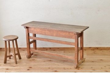 アンティーク家具　ジャンク品!古い木味のアンティーク作業台(テーブル、机)3