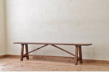 アンティーク家具　★古い木のアンティークベンチ(長椅子)