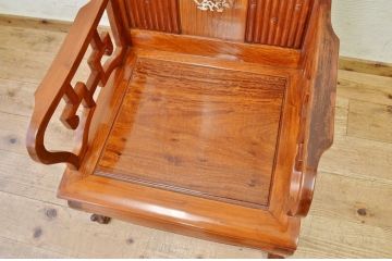 中古　唐木造りの高級螺鈿象嵌イス(椅子)2
