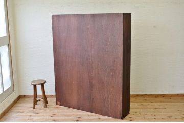 アンティーク家具　古い学校の重厚なマス目棚(アンティーク飾り棚)2
