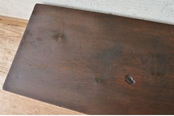 アンティーク家具　古い木のモールガラスアンティークローボード