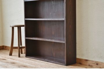 アンティーク家具　希少!珍しいデザインのモールガラス本棚(飾り棚)