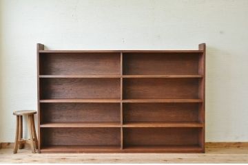 アンティーク家具　特大!横長アンティーク飾り棚(本棚)