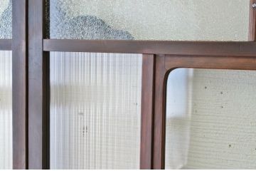 極上!色ガラス入り透かし彫り引き戸2枚セット(ガラス戸)